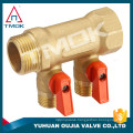 Aluminum handle MLstyle 2 way manifold 5 valve manifold with 3 brass ball valve 1/2 brass water knockout drum